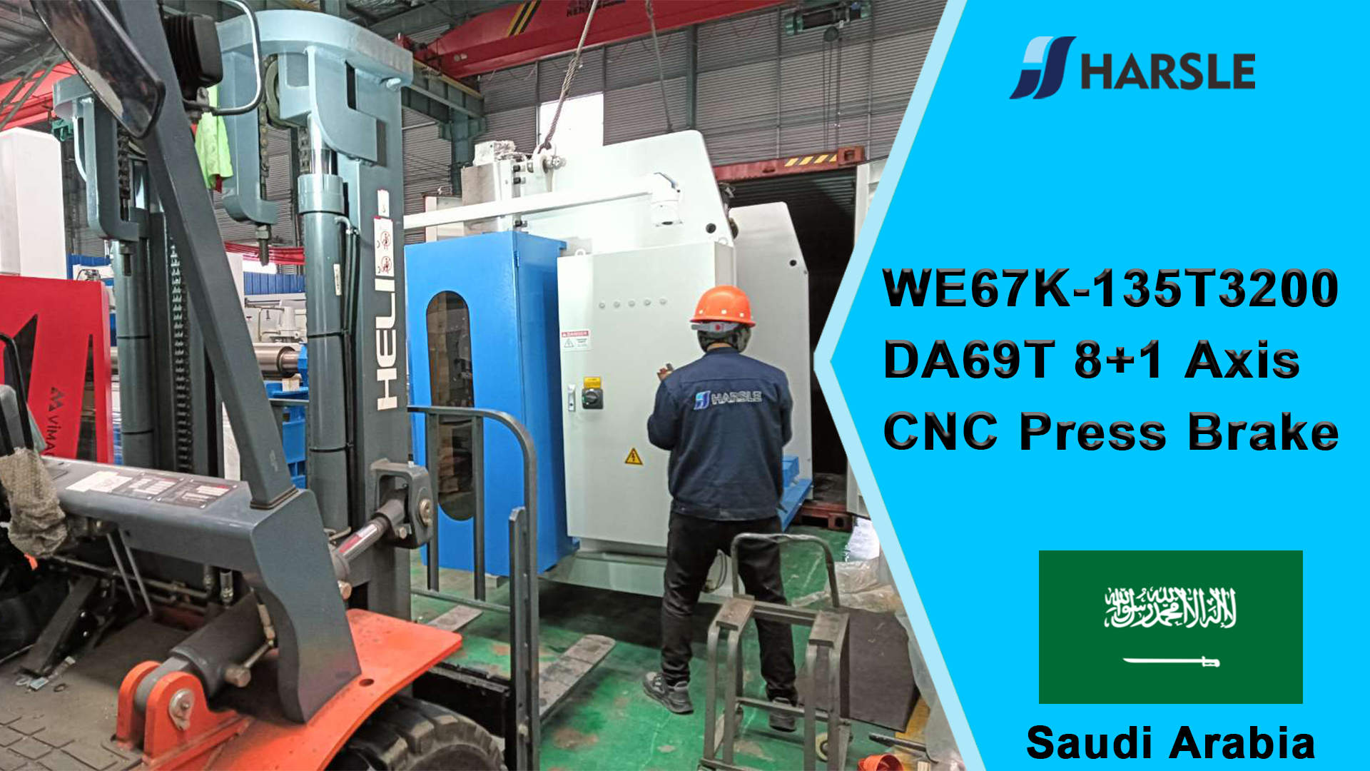 Saudi Arabia-WE67K-135T3200 DA69T 8+1 Axis CNC Press Brake