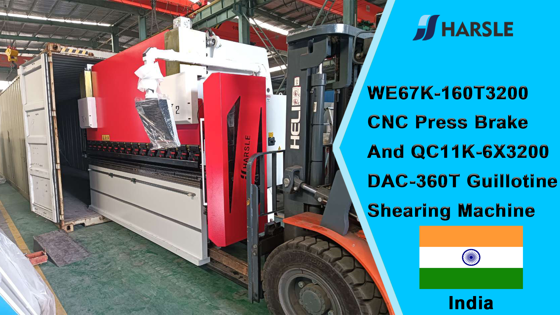 India-WE67K-160T3200 CNC Press Brake ແລະ QC11K-6X3200 DAC-360T ເຄື່ອງຕັດ Guillotine