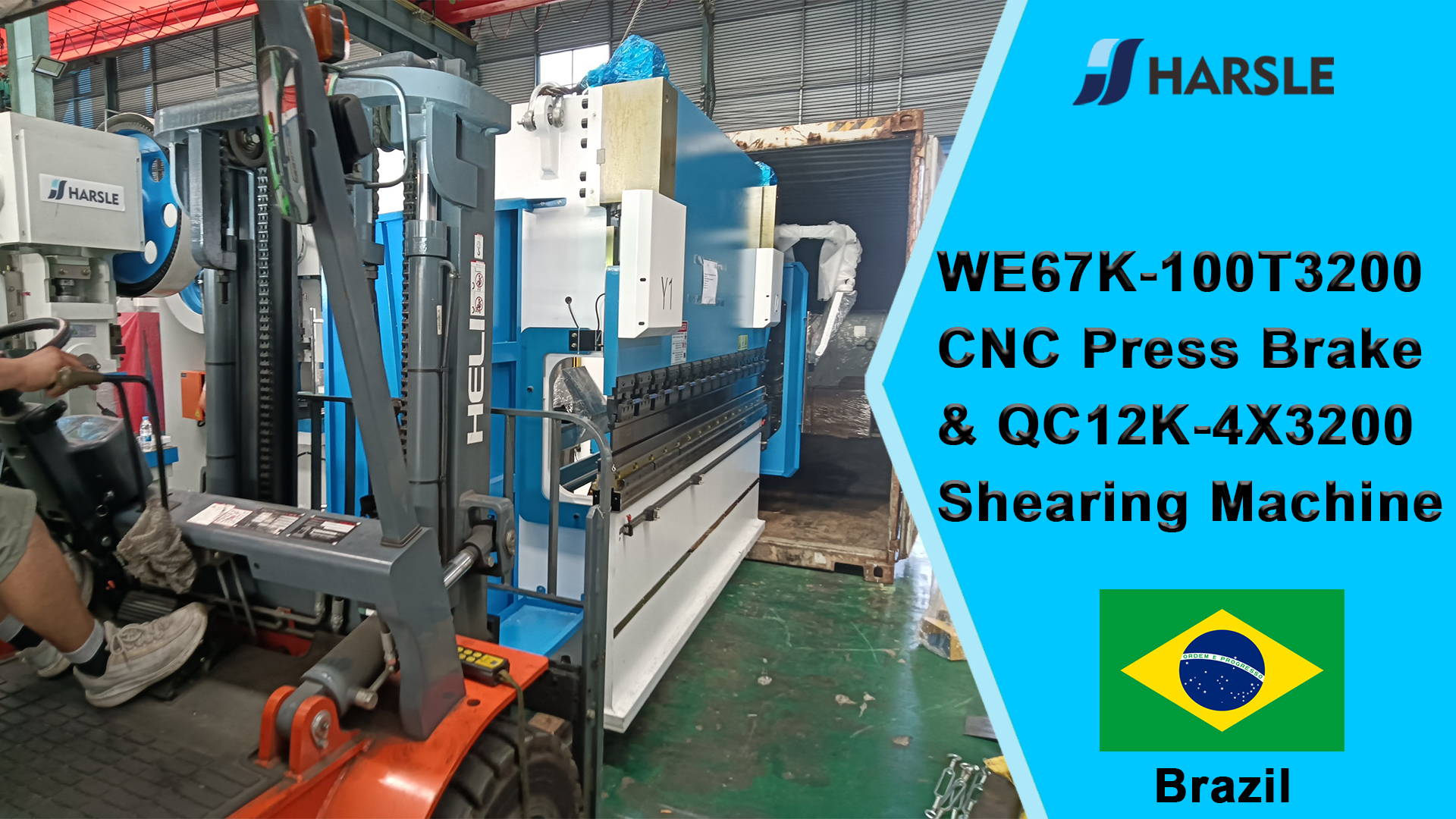 Brazil-WE67K-100T3200 CNC Press Brake & QC12K-4X3200 ເຄື່ອງຂັດ