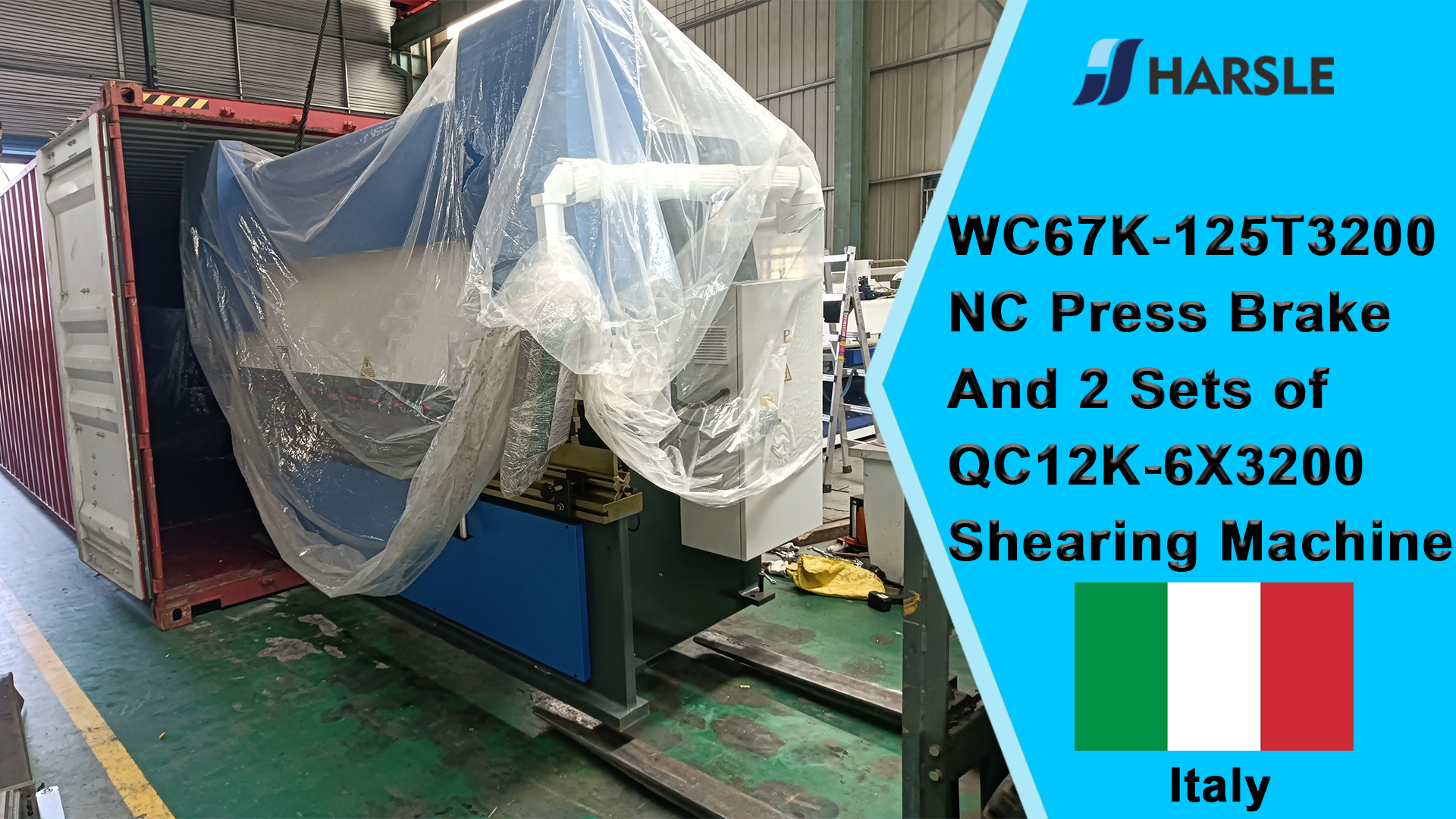 Italy-WC67K-125T3200 NC Press Brake & 2 Sets of QC12K-6X3200 Shearing Machine