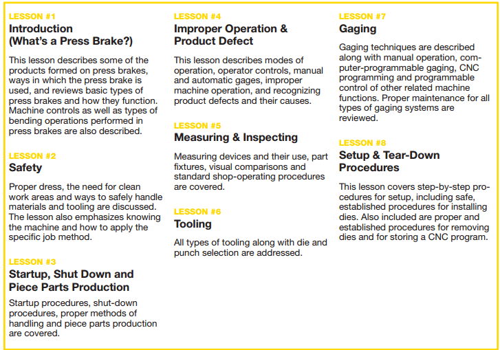 PRESS BRAKE OPERATOR TRAINING SYSTEM