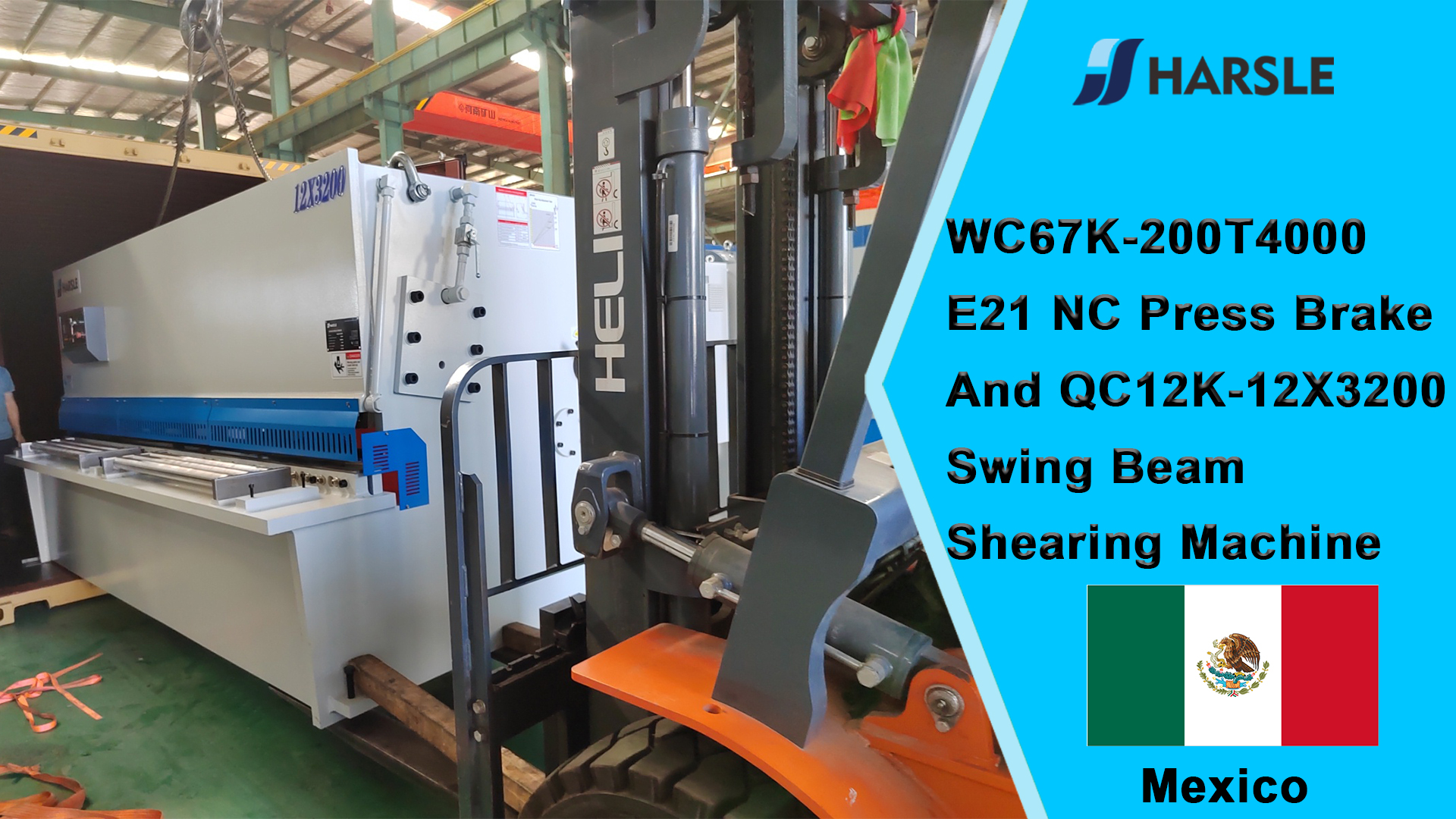 Mexico-WC67K-200T4000 E21 NC Press Brake And QC12K-12X3200 Swing Beam Shearing Machine