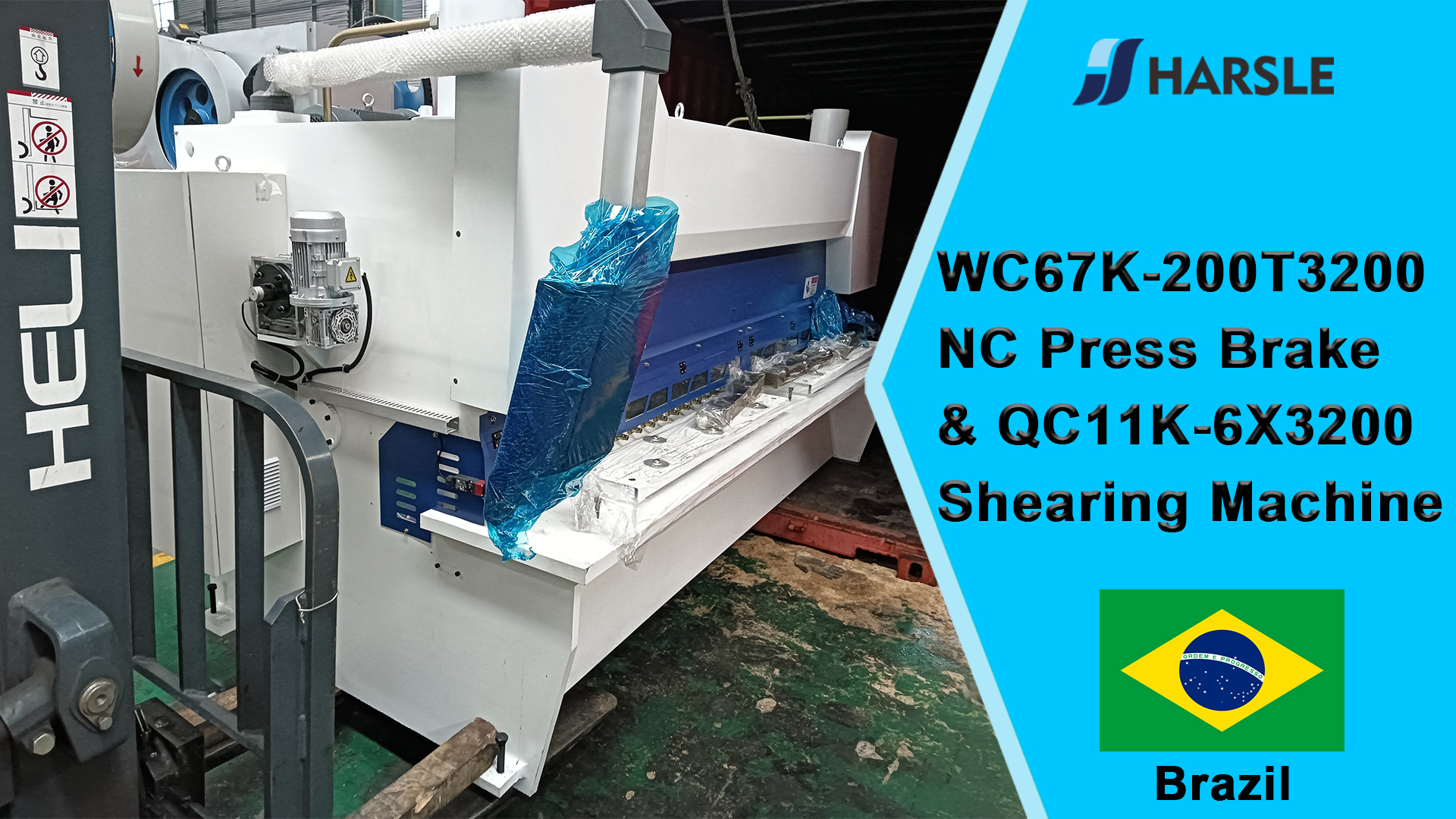 Brazil-WC67K-200T3200 NC Press Brake & QC11K-6X3200 ເຄື່ອງຂັດ