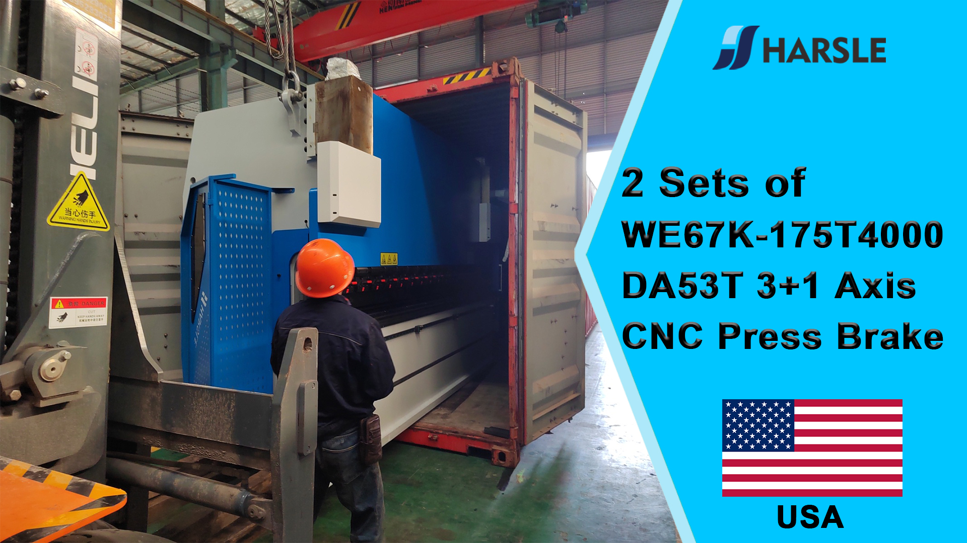 USA-2 ຊຸດ WE67K-175T4000 DA53T 3+1 Axis CNC Press Brake