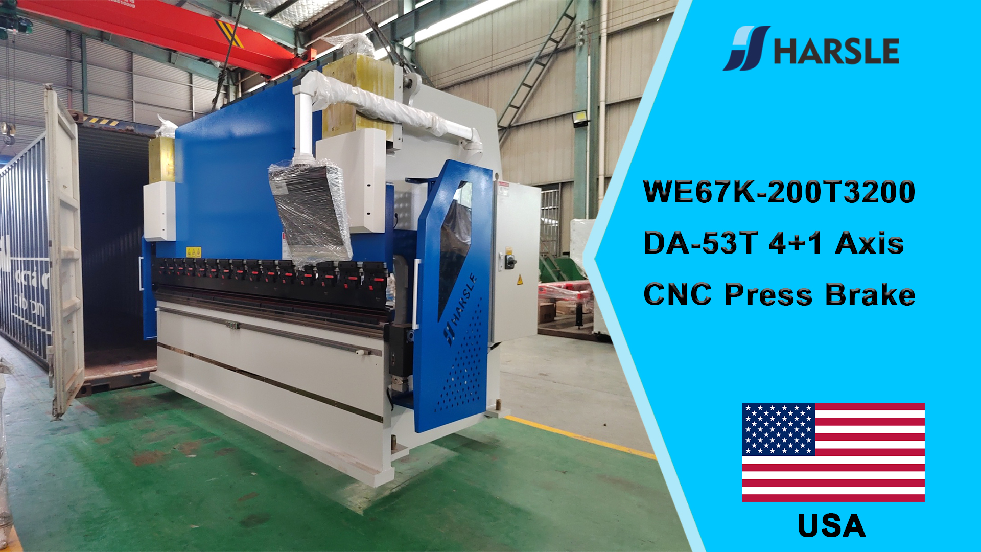 USA-WE67K-200T3200 DA-53T 4+1 Axis CNC Press Brake